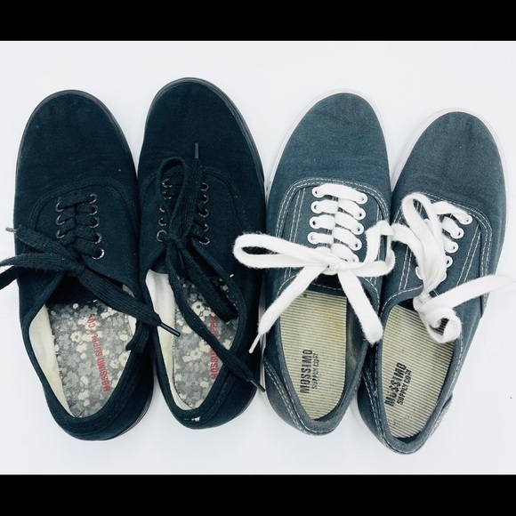 2 pairs of Mossimo Sneakers black navy blue Sz 7 - Picture 1 of 4